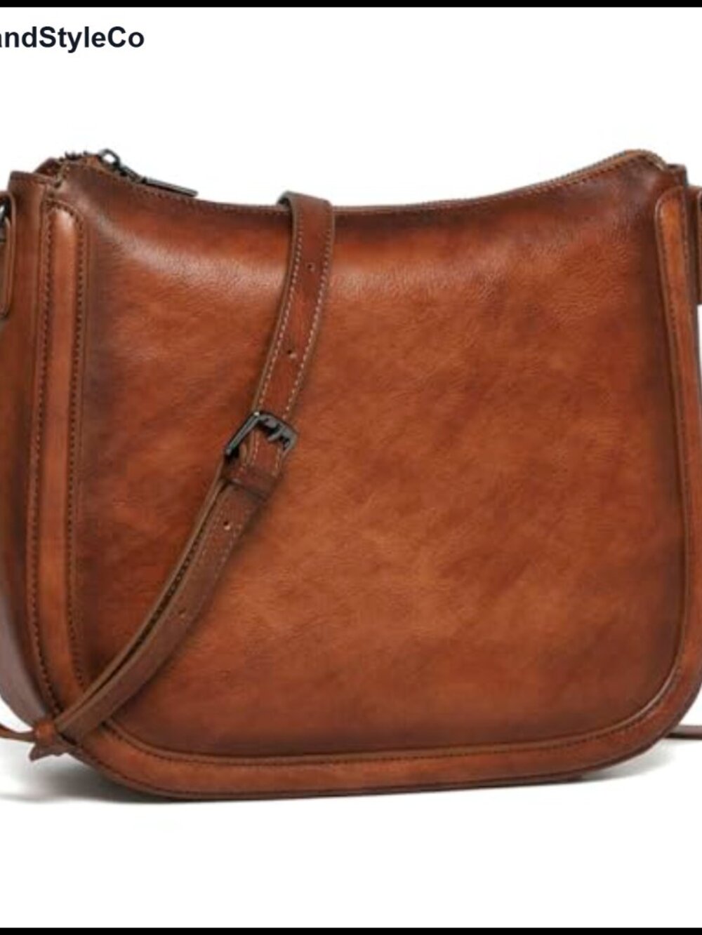 Genuine Leather Crossbody Hobo Bag with 2 Straps Shoulder Purse Women Satchel